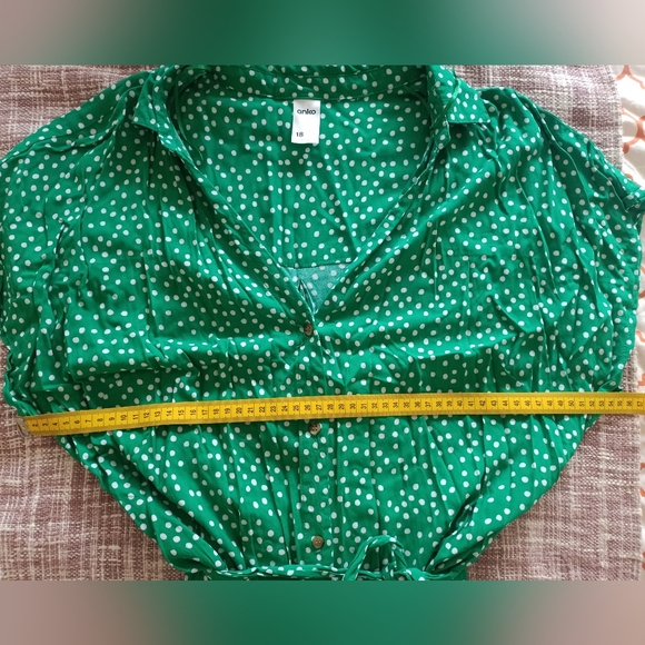 ANKO Green Polka Dot Shirt Dress Size 18 - Picture 5 of 6